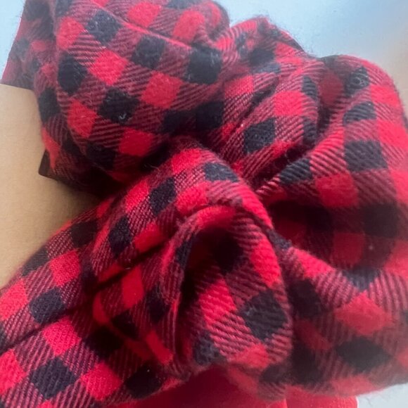 Nordstrom Velvet Knot Headband Scrunchie Hair Set Red Plaid main image 9